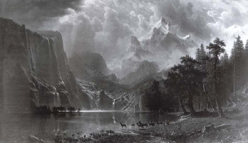 Albert Bierstadt Between the mountains of the Sierra Nevada in Californie Spain oil painting art